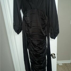Elegant Black Ruched Dress